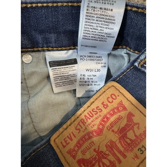 Levis 512 Jeans Men's 31x30(31x28.5) Blue Denim Medium Wash Straight Leg - Picture 8 of 12